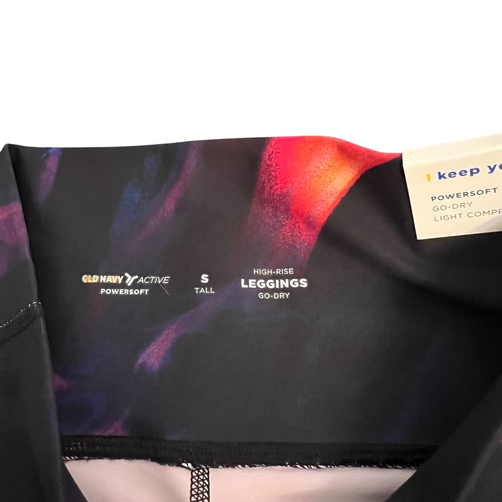 Old Navy Powersoft High-Rise 7/8 Ankle Leggings Small Tall Abstract Flame‎ Print - Picture 4 of 9